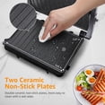 thumbnail image 5 of Panini Press Grill  1000w Sandwich Maker With Ceramic Non-stick Plates Opens 180 Degrees For Any Size Food 3-in-1 Electric Drip Spout & Locking Lid Sliver, 5 of 8