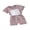 Purple, variant on Baby Girls 2 Piece Outfit Letter Print Short Sleeve T-Shirt and Elastic Shorts Set Summer Clothes