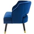 thumbnail image 3 of Contemporary Modern Urban Designer Living Room Lounge Club Lobby Accent Side Chair Armchair, Velvet Fabric, Navy Blue, 3 of 7