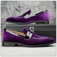 thumbnail image 4 of Mens Velvet Loafers Dress Shoes Loafers for Men Tuxedo Suit Shoes, Purple/24, 9 US, 4 of 5