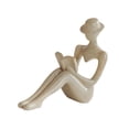 thumbnail image 1 of Figura de resina de niña leyendo, estatua, establo, artesanía, decoración, obra de arte, escultura Gris, 1 of 9