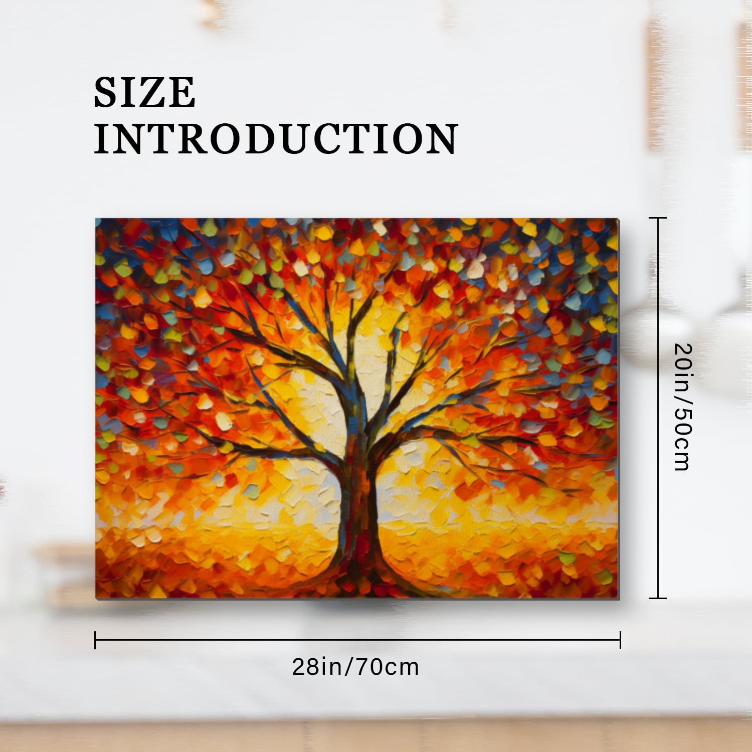 Electric Stove Top Covers, Fall Tree Non-slip Square Flat Stove Top Cover, Waterproof Oilproof Dustproof Decoration Mat for Kitchen RV (28×20 Inch)