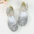 thumbnail image 5 of JSCDRPDWL Size 10 Toddler Girl Sandals Boy Slippers Size 3 Toddler Girls' Low Heeled Rhinestone Bows Princess Dress Shoes-Ideal for Weddings and Parties New Baby Girl Gifts, 5 of 9