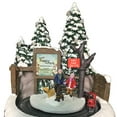 thumbnail image 4 of Navidad Escena de invierno Casa Adorno musical coleccionables Ciudad de nieve con escultura de luz para dormitorio Hogar, 4 of 7