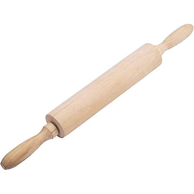 Rodillo de amasar Rodillo de amasar de madera giratorio (39 * 6 cm) Rodillo de masa de madera pequeño profesional Herramienta de mano para hornear galletas de bricolaje Pizza Pastel Pan Cocina Hogar