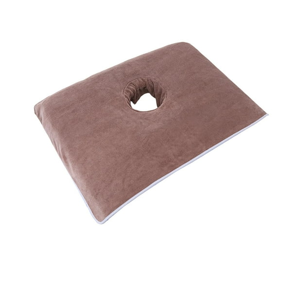 MERIGLARE Massage Table Towel Face Massage Pillow Mat Soft Face Pillow Towel with Hole Brown