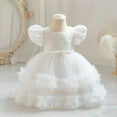 thumbnail image 2 of Edvintorg 6M-4Y Bubble Sleeve Dress for Baby Girl 2025 Little Girls Bowknot Flower Princess Birthday Party Skirt Dresses Toddler Adorable Pageant Dress Vestido, 2 of 6