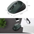 thumbnail image 4 of Cimetech Wireless Mouse, 2.4G Ergonomic Optical Mouse, Slim Silent Mouse with USB Receiver and 3 Adjustable DPI Cordless Computer Mouse for Laptop, Desktop, MacBook ,PC and Home Office-Dark Green, 4 of 9