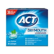 ACT Dry Mouth Lozenges NG01 with Xylitol, Soothing Mint, 36 Lozenges