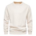 thumbnail image 1 of AIOPESON, jersey de lana de cordero de Color sólido para hombre, cuello redondo básico para hombre, Otoño Invierno, cálido, informal, sudaderas de oso de peluche para hombre AIOPESON Sudadera Poliéster, 1 of 2