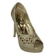 thumbnail image 1 of SANDALIAS TACONES DE VESTIR LEON MUJER ORO TEXTIL 181215 LEON 181215p, 1 of 3