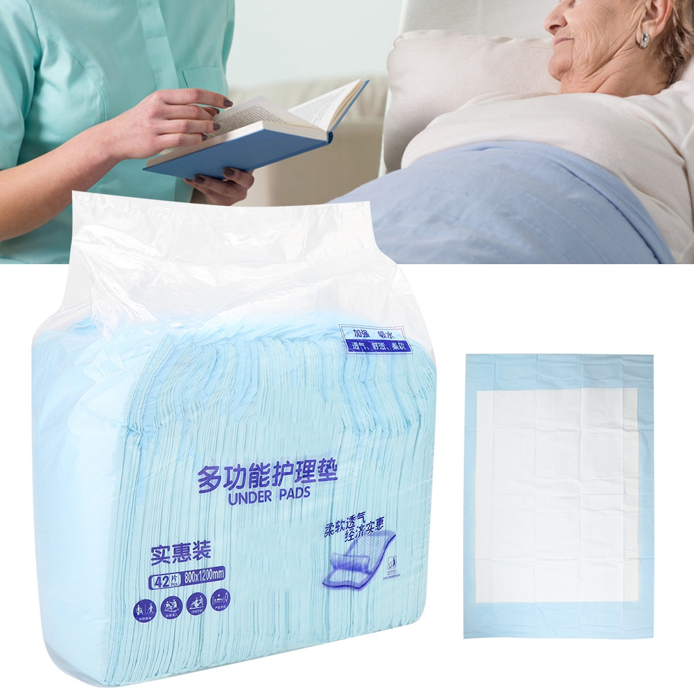 Tebru 42pcs 80 x 120cm Disposable Urine Pad Mat Adult Diapers for
