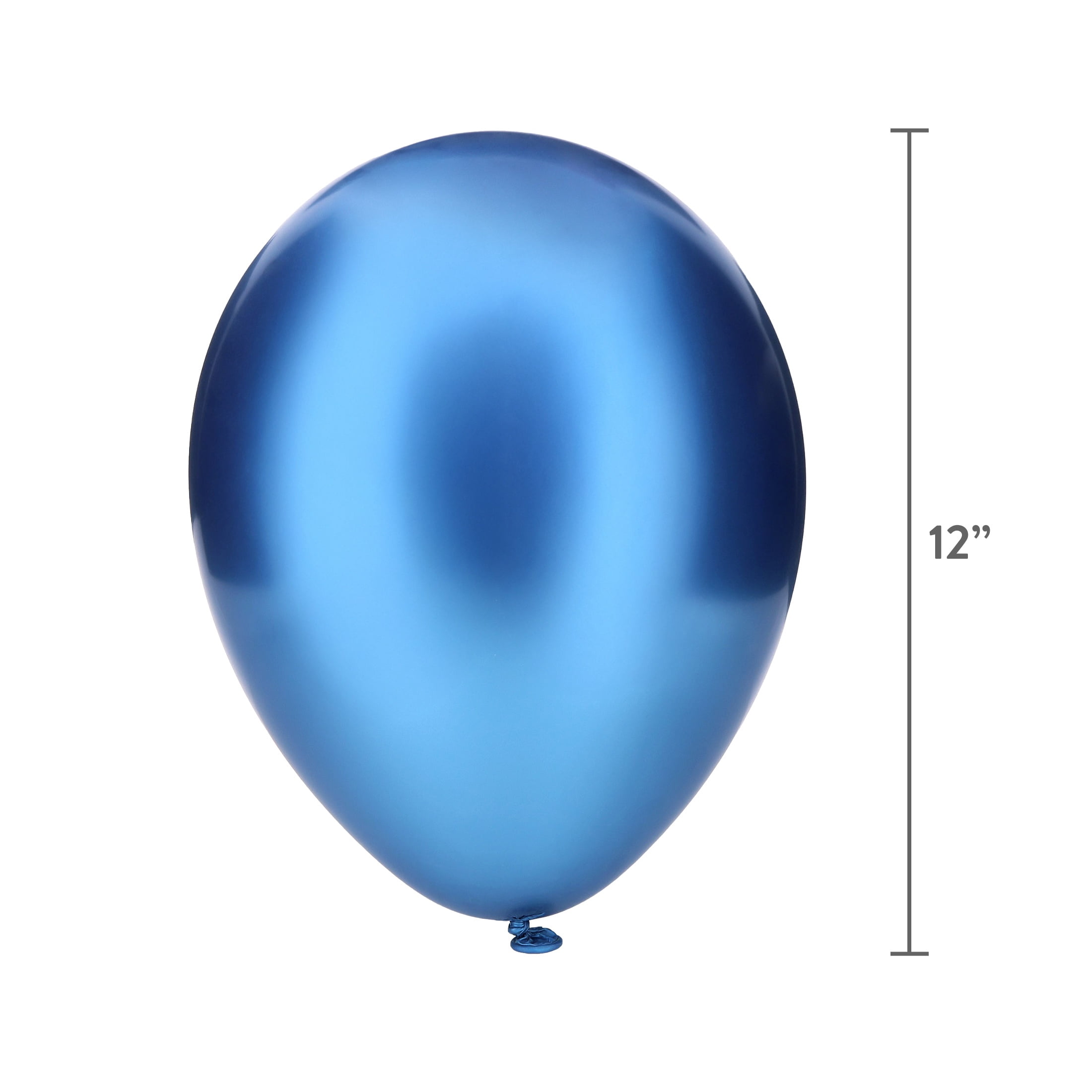 12" Blue Metallic Latex Balloons with Chrome Effect, 5 Pieces, by Way To Celebrate