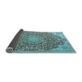 thumbnail image 2 of Ahgly Company Indoor Square Medallion Light Blue Traditional Area Rugs, 3' Square, 2 of 4