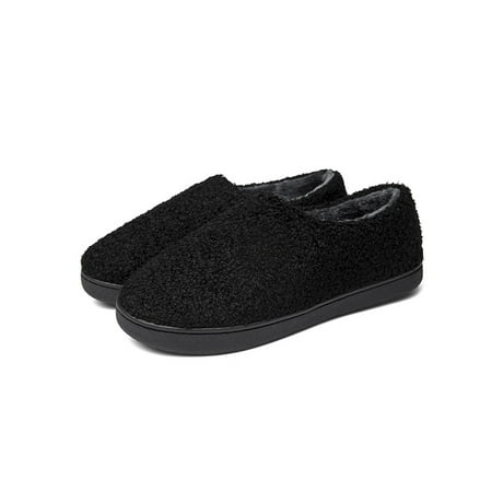 

Zodanni Womens Comfort Winter Warm Slippers Indoor Outdoor Casual Slip On Loafer Slipper Non-slip Lightweight Fuzzy Black 9.5-10.5