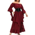 thumbnail image 5 of Victorian Dress Costume Women Gothic Witch Dress Medieval Wedding Dress Halloween Party Costumes Red XL, 5 of 6
