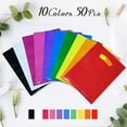 thumbnail image 2 of Plastic Party Favor Small Gift Bags, 100 PCS 6" x 8" Goodie Bags for Kids, Candy Treat Pouches Bulk with Handle for Kids' Birthday Party, Thanksgiving, Christmas, Halloween, 10 Colors, 2 of 7