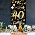 Fsthmty Black And Gold Glitter Logo, Birthday Banner For Birthday Party