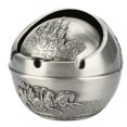 thumbnail image 2 of Metal Ashtray with Lids Smell Proof Globe-shape Windproof Cigarette Ashtray for Indoor Outdoor Smoking Ash Holder Tray Hand Stamped Pattern for Smokers Desktop Home Office 10*10CM-Pewter, 2 of 9