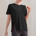 thumbnail image 6 of tarylea Workout Tops for Women Short Sleeve Crew Neck Slit Hem T-Shirt Casual Loose Comfy Summer Yoga Athletic Tops, 6 of 6