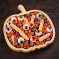 thumbnail image 4 of Halloween Wooden Pumpkin Tray, Khaki Wood Serving Platter for Candy, Snacks and Fruit, Gothic Party Table Centerpiece and Home Kitchen Decor, 4 of 7