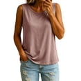 thumbnail image 3 of Womens Tank Tops with Built In Bras Padded Sleeveless Tank Tops Loose Comfy Summer Tops Going Out Camisole Top Khaki 2XL, 3 of 9