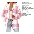 thumbnail image 7 of Women Cardigan Lady Winter Coat Plush Lined Flannel Conrast Color Plaid Print Outerwear Hooded Single-breasted Thick Loose Long Sleeves Jacket Women, 7 of 7