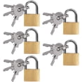 thumbnail image 1 of 5 Pack Mini Padlock with Key - Small Padlock for Luggage, Travel Bags, Suitcases, Chains, 1 of 7