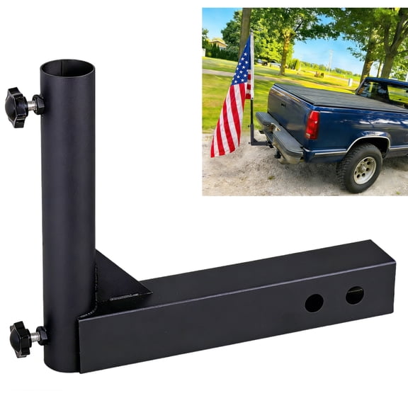 VANROUG Universal Trailer Hitch Mount Flag Pole Holder,for Any Vehicle with 2" Hitch Receiver,Black