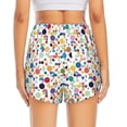 thumbnail image 2 of Lsque Colorful Spots Printed Women's Running Shorts with Liner Pockets,Elastic Quick Dry Workout Athletic Gym Yoga Shorts,Womens High Waist Shorts-, 2 of 9
