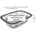 thumbnail image 3 of Polish Pottery Baker - Rectangular with Grip Lip - Garden Party, 3 of 5