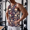 thumbnail image 5 of Balery Skull record rock Pattern Men's Workout Tank Top Gym Muscle Tee Fitness Bodybuilding Sleeveless T Shirt Quick Dry Fit Muscle Tank Top Slim-Fit Tank-Medium, 5 of 7