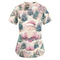 thumbnail image 5 of Garbnen Holiday Scrub Tops for Women Funny Xmas Printed V Neck Short Sleeve Fall Women Scrub Top Nursing Tops with Pocket S-5XL, 5 of 5