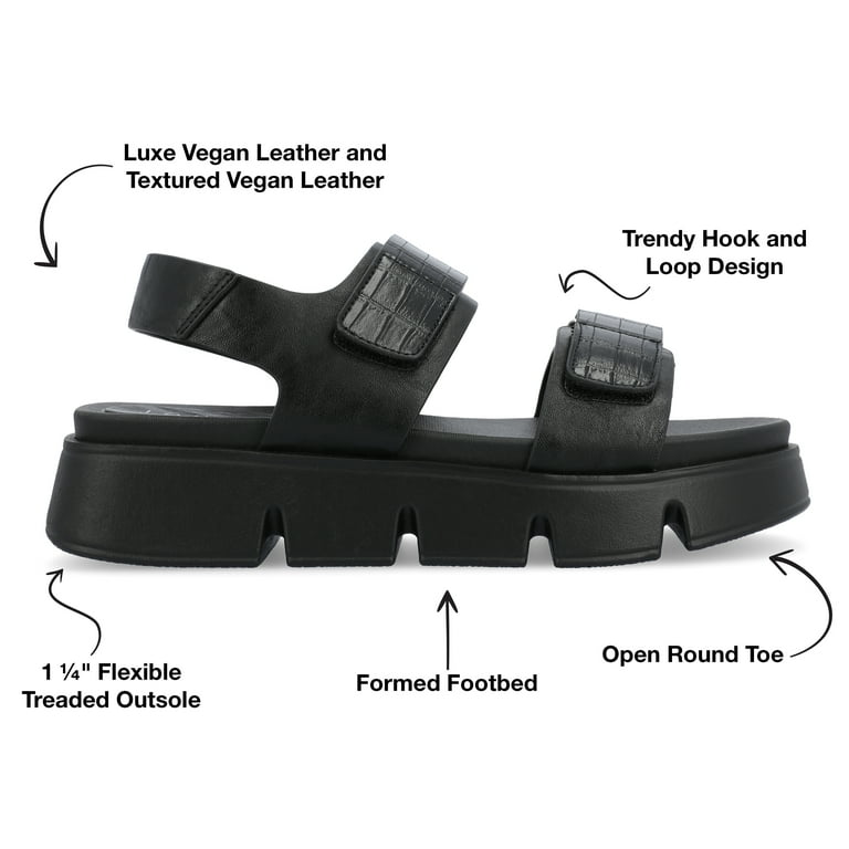 Journee Collection Womens Maely Hook and Loop Flexible Outsole Sandal