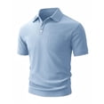 thumbnail image 5 of Corduroy Polo Shirts for Men Summer Casual Short Sleeve Collared Soft Plain Work Tshirts Golf Shirt, 5 of 8