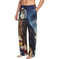 thumbnail image 6 of Pofeuu Night Sky Bald Eagle Print Men's Pajama Pants, Soft Lounge Pajama Pants with big pockets for Men Plaid Pj Bottoms-Small, 6 of 6