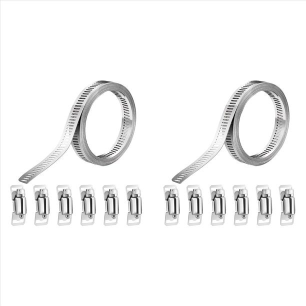 2X Abrazaderas de Manguera Ajustables de Acero Inoxidable 304, Juego de Abrazaderas de Conducto de Engranaje Helicoidal DIY para Radiador/AutomocióN y FontaneríA MecáNica