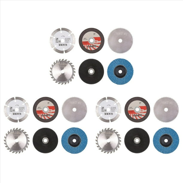 Kit de 18 Discos de Corte de 75 mm para Amoladora Angular de 10 mm de Diámetro, Hoja de Circular de Metal, Disco de Lijado Plano y Almohadillas de Lijado.