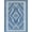 Indigo Blue White, Pattern 2, variant on Design&I 4'x6' Washable Area Rug Flatweave Daily Traffic Ready Washed Herringbone Abstract Interlocking Stripe Geometric Boho for Dorm Room, Living Apartment