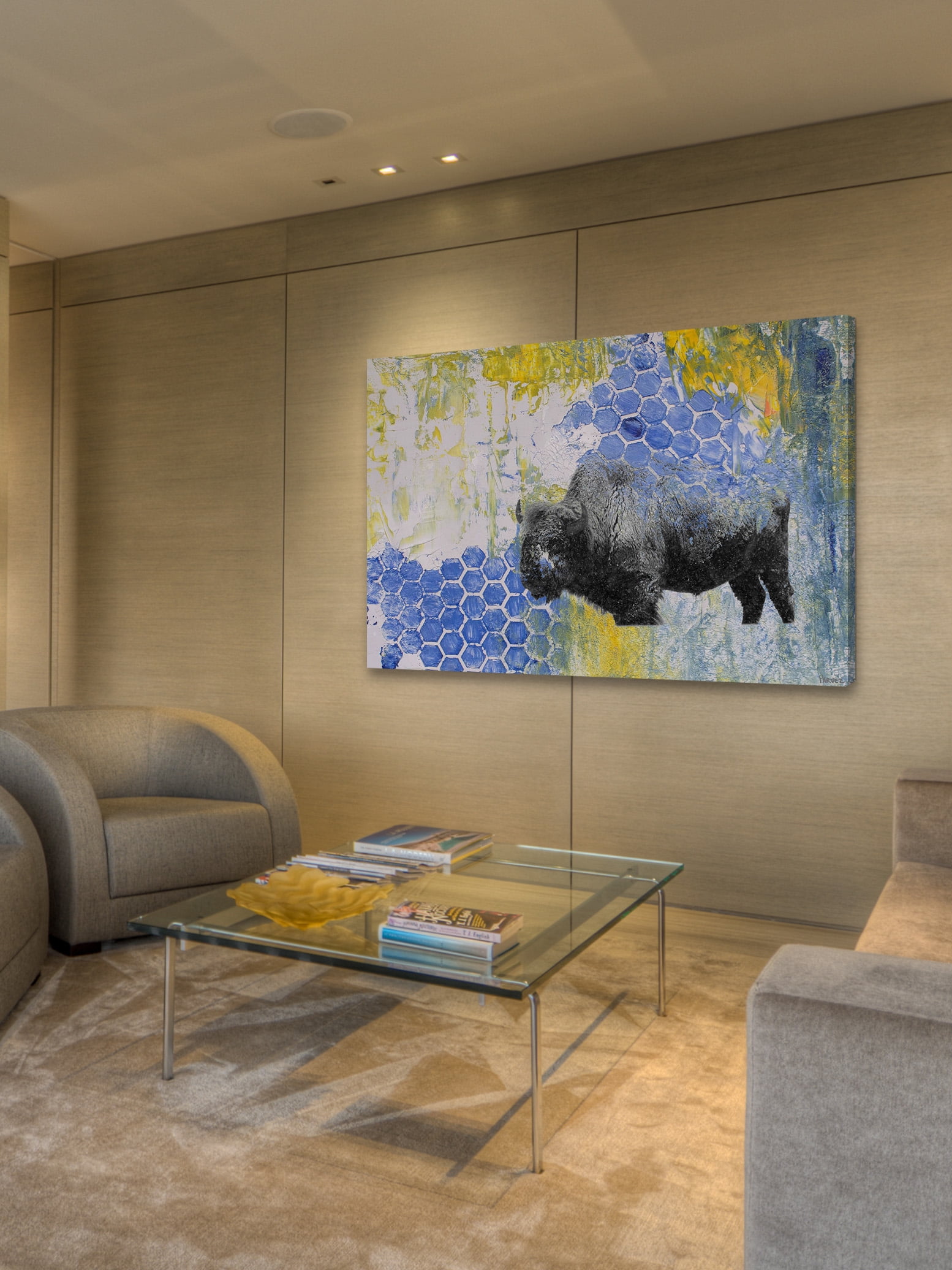 "Buffalo Honeycomb" Painting Print on Wrapped Canvas