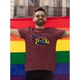 thumbnail image 2 of Happy Pride Bubblegum Text T-Shirt Men -Smartprints Designs, Male 4X-Large, 2 of 4