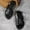 Black, variant on Outdoor Beach Sandals for Women Dressy Faux Leather Casual Slingback Summer Shoes Open Toe Hollow Out Slip-on Flats