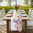 thumbnail image 4 of Table Runners 120 Inches Long Dress Scarves, Pink Flowers Farmhouse Coffee/Dining/Kitchen Table Runner for Living Room, Spring Floral Elegant Pastoral Watercolor 13x120 Inch, 4 of 9