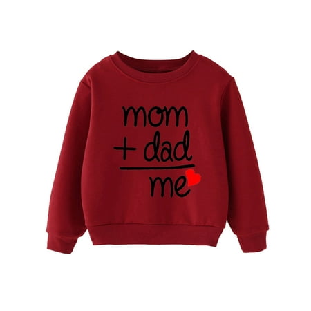 

Toddler Kids Children Sweatshirts Valentine s Day Letter Love Heart Printed Tops Girls Boys Sweatshirt Girls Loose Active Full Sleeves Sweatshirts Letter Crop Tee Novelty Vacation Clothing For Child