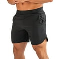 thumbnail image 2 of Fashion Men's Shorts Elastic Waist Casual Sports Shorts Solid Slim Fit Workout Gym Shorts, 2 of 7