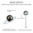 thumbnail image 6 of Rosec Jewels Genuine Black Tahitian Pearl Solitaire Ring for Women - Nature Inspired Ring - 8 mm - AAA Quality - With Jewelry Box, 10K Yellow Gold, US 7.50, 6 of 7