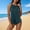 Navy, variant on Women's Padded Modest Color Block Tankini Set Off Shoulder Backless Strap for Beach Pool Summer Vacation Resort Water Activities Red L