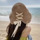 thumbnail image 4 of Sombrero de paja con lazo transpirable y circunferencia de 54-58 cm, sombrero de verano plegable de ala grande, sombrero para el sol para playa y mar, 4 of 6