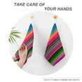 thumbnail image 4 of Mexican Blanket Striped Fiesta Serape Towels for Bathroom, Kitchen, Gym, Towels, Soft, Highly Absorbent, Hanging Towel with Hanging Eyelet, 4 of 8