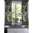 thumbnail image 2 of Black Spring Floral Sheer Curtains 45 Inch Length 2 Panels Set for Living Room/Bedroom, Elegant Pastoral Flowers Birds Watercolor Kitchen Curtains Grommet Curtains Window Treatments 42"x45"x2, 2 of 7